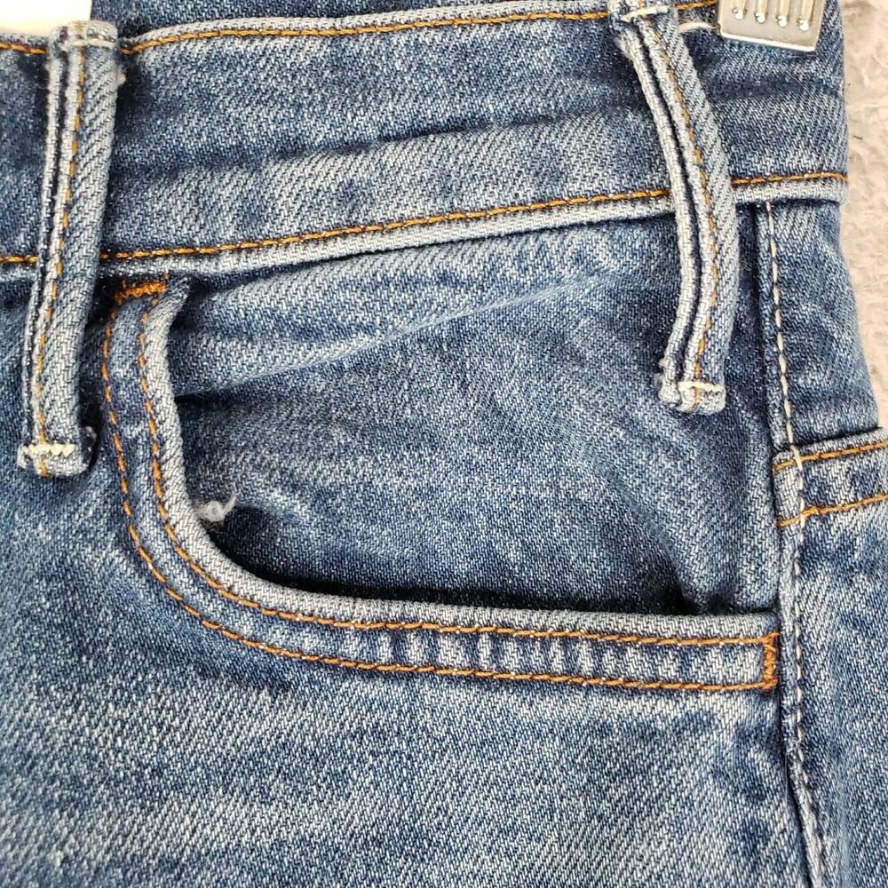 Mother Jeans The Hustler Roller Heel Fray 25/26 Perfect Blue Wide Leg High Rise - Picture 5 of 15